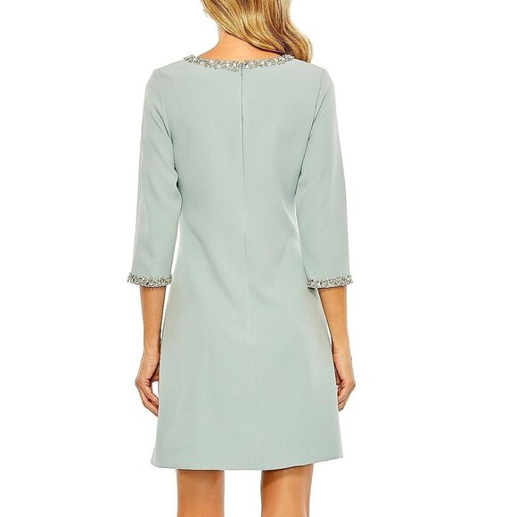 FLAW - NWT Mac Duggal Embellished A-Line Cocktail Dress Seafoam Medium #9872 - Picture 6 of 11